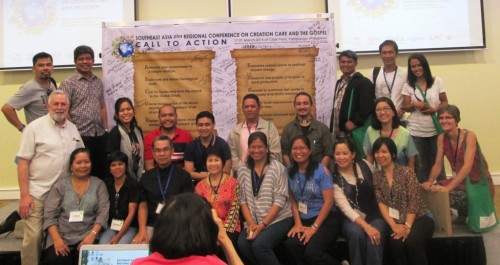Filipino Creation Care Campaign participants and Ed Brown.